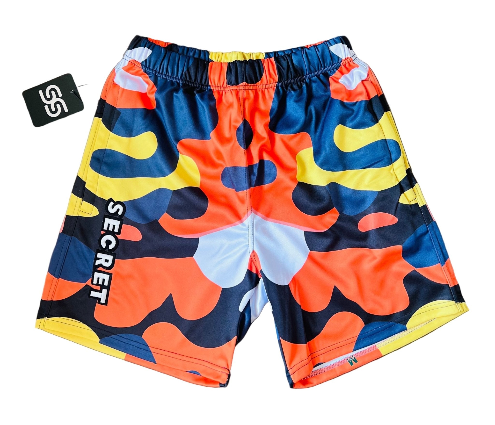 Navy/Orange Camo Shorts - Power Drip